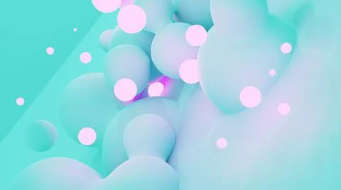 Abstract background formed by spherical shapes and a surface. 3D illustration Stock Illustration