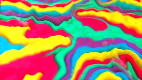 Abstract background. Fractal graphics. Bright, unstable waves of various colors. Stock Footage 104773591