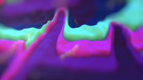 Abstract background. Fractal graphics. Moving bursts of purple aquamarine waves. Stock Footage 104773810