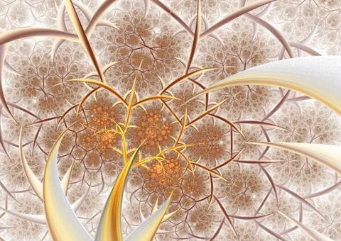 Abstract background of fractal Tree. Computer-generated image. Stock Illustration