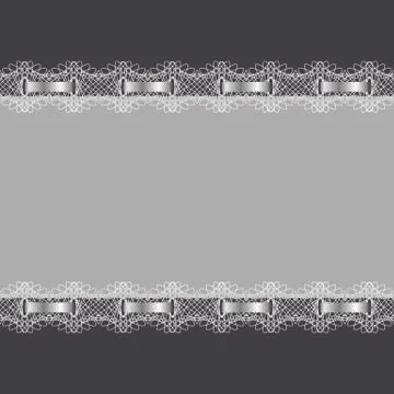 Abstract background. Frame decorated with lace and ribbon. Stock Illustration