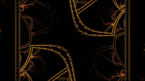 Abstract background frame motion golden chains, fractal animation Stock Footage 159314426