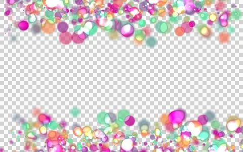 Abstract background, frame of transparent multicolored confetti bubbles Stock Illustration