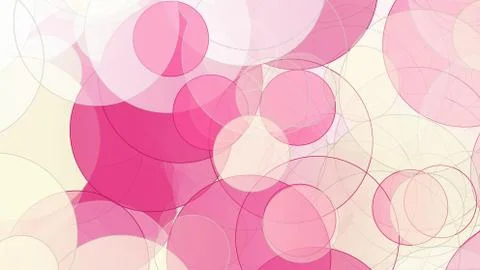 Abstract background full of bubbles in shades of pink and soft yellow Stock Illustration