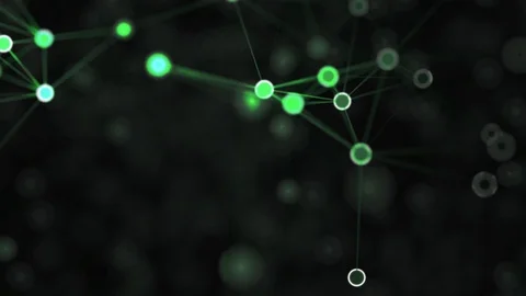Abstract background, full of green dots, which are connected with green straight Stock Footage 105827564