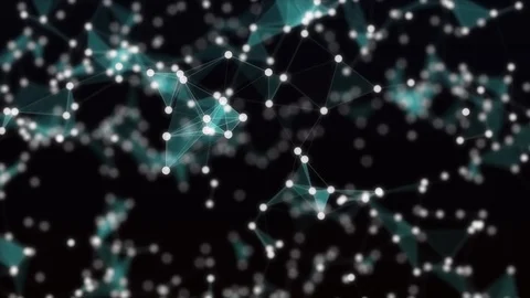 Abstract background, full of white dots, which are connecting with azure blue Stock Footage 105816224