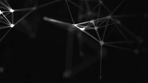 Abstract background, full of white dots, which are connected with white straight Stock Footage 105828882