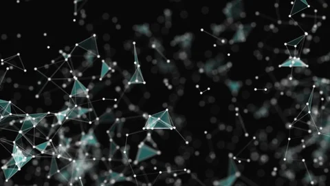 Abstract background, full of white dots, which are connected with slightly green Stock Footage 105829094