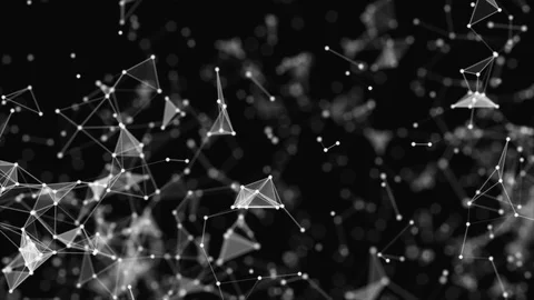 Abstract background, full of white dots, which are connected with white straight Stock Footage 105830821