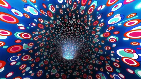 Abstract background Fun Circles tunnel backdrop 4k resolution 60 fps Stock Footage 309080307