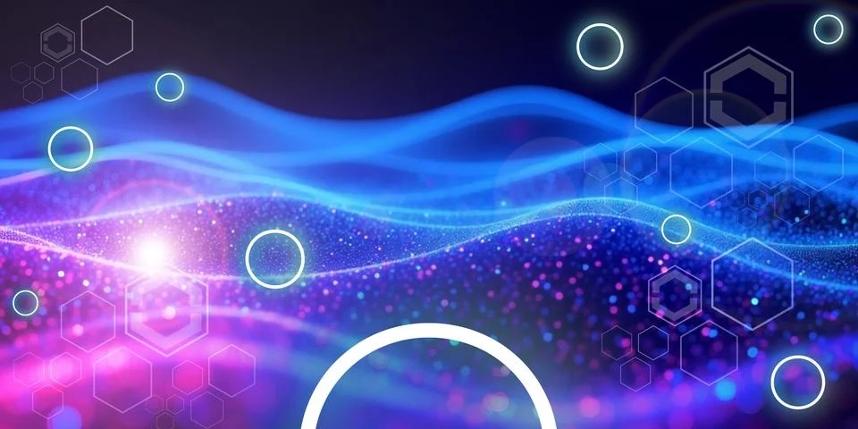 Abstract background of future technology. Light waves Concept and spherical 스톡 일러스트