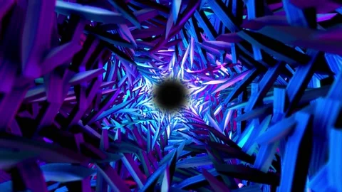 Abstract background futuristic blue concentric weaved structure glittering loop Видео 155565995