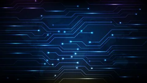 Abstract background of futuristic digital dark blue electronic circuit line 스톡 일러스트