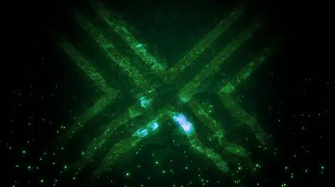 Abstract background with futuristic displacement elements and particles Ab... Stock Photos