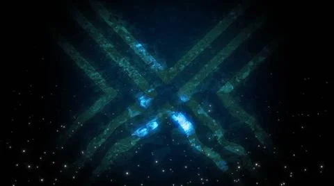 Abstract background with futuristic displacement elements and particles Ab... Stock Photos