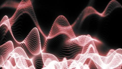 Abstract background of  futuristic glowing waves from particles of points a.. イラスト素材