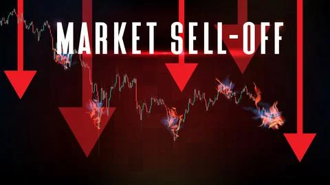Abstract background of futuristic red technology Cryptocurrency bitcoin down  Stock Illustration