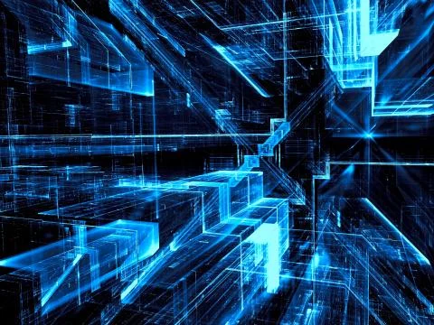 Abstract background with futuristic structure - digitally genera Stock Illustration