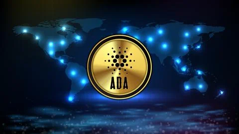 Abstract background of futuristic technology ada cardano coin cryptocurrency  Stock Illustration