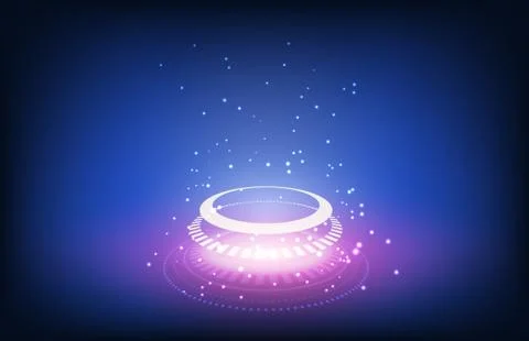 Abstract background futuristic technology button with particle 스톡 일러스트