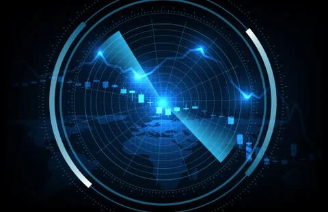 Abstract background of futuristic technology scan interface hud with economy  Stockillustratie