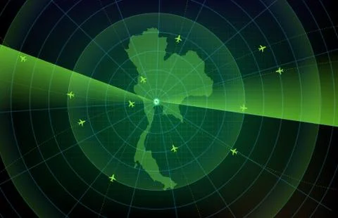 Abstract background of futuristic technology screen scan flight radar airplan Stock Illustration