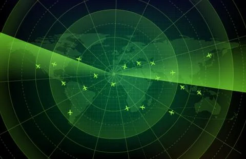 Abstract background of futuristic technology screen scan flight radar airplan Stock Illustration