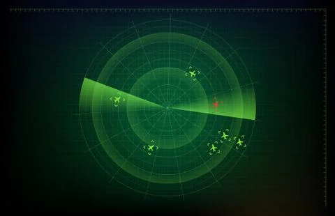 Abstract background of futuristic technology screen scan flight radar airplan Stock Illustration