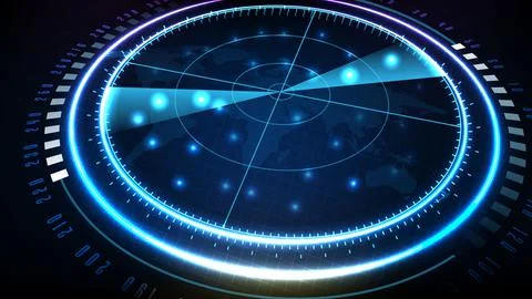 Abstract background of futuristic technology screen scan radar interface hud 库存插图