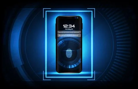 Abstract background of futuristic technology user interface screen hud with f 스톡 일러스트