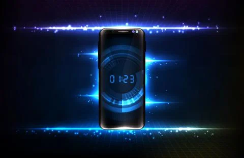 Abstract background of futuristic technology user interface screen hud with d 스톡 일러스트