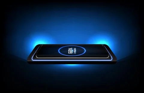 Abstract background of futuristic technology wireless fast charge stand on sm Stock Illustration