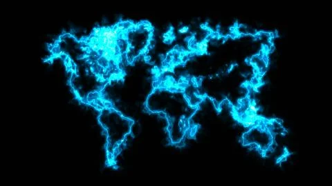 Abstract background with futuristic world map. Technology concept backdrop. 3d 스톡 일러스트