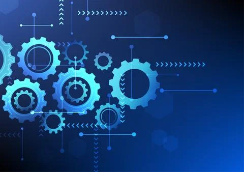 Abstract background gear technology represents modern era driving gear tech.. Illustration