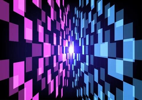 Abstract background with geomeric perspective wall 库存插图