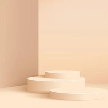 Abstract background with geometric 3d podiums. Vector illustration Stock Illustration