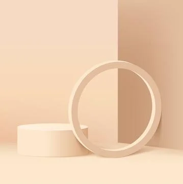 Abstract background with geometric 3d podiums. Vector illustration Stock Illustration