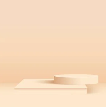 Abstract background with geometric 3d podiums. Vector illustration Stock Illustration