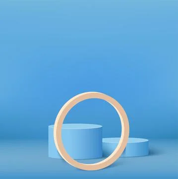 Abstract background with geometric 3d podiums. Vector illustration Stock Illustration