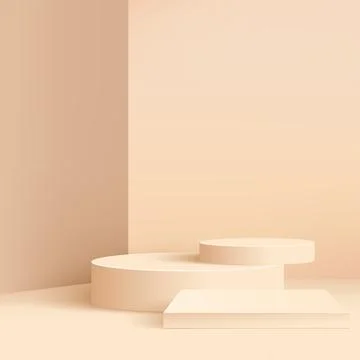 Abstract background with geometric 3d podiums. Vector illustration Stock Illustration