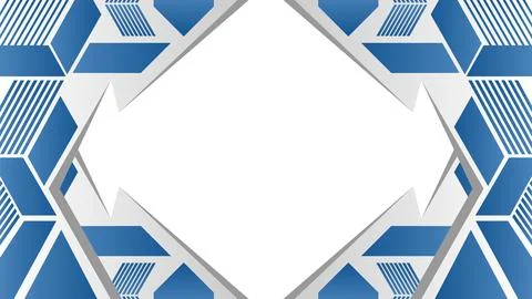 Abstract Background Geometric Blue Patterns with a White Central Framed Space Stock Illustration