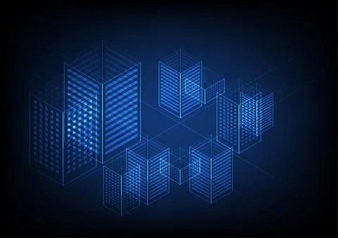 Abstract background with geometric cityscape Stock Illustration