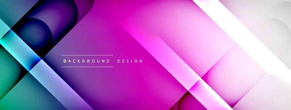 Abstract background - geometric composition created with lights and shadows Stock Illustration