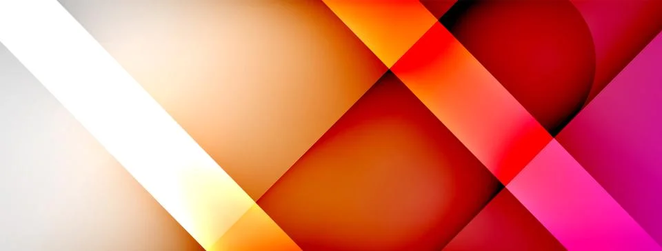Abstract background - geometric composition created with lights and shadows Stock Illustration