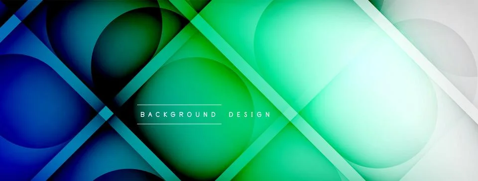 Abstract background - geometric composition created with lights and shadows Stock Illustration