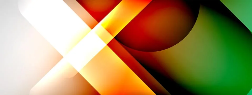 Abstract background - geometric composition created with lights and shadows Stock Illustration