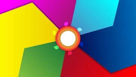 Abstract Background Geometric Design With Bright Multicolored Sections Stock Illustration