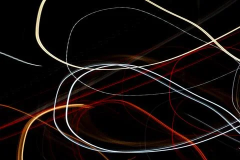 Abstract background with geometric elements and colorful lines on a black b.. Foto stock