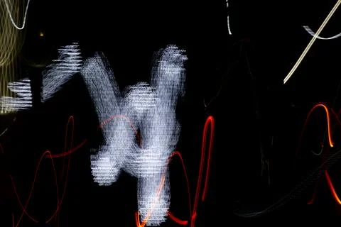 Abstract background with geometric elements and colorful lines on a black b.. Stock Photos