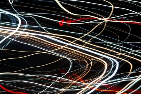 Abstract background with geometric elements and colorful lines on a black b.. Stock Photos